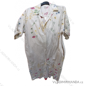 Šaty košilové  3/4 dlouhý rukáv dámské nadrozměrné (46/48/50 ONE SIZE) ITALSKÁ MÓDA IMN24008