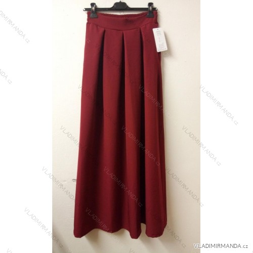 Sukňa maxi dlhá v páse na žabičkovanie dámska (S/M/L ONE SIZE) TALIANSKA MÓDA IMHMS23088/dur -   tmavo červená
 -   M / L