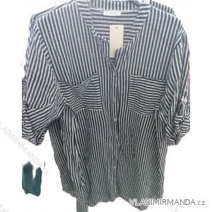 Košeľa 3/4 krátky rukáv dámska prúžok (S/M ONE SIZE) TALIANSKA MÓDA IM724020