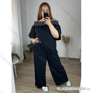 Souprava letní tunika carmen a kalhoty dámská nadrozměr (50/52 ONE SIZE) ITALSKÁ MÓDA IMWEC24110