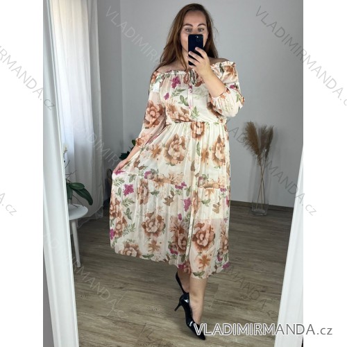 Women's Long Sleeve Shirt Dress (S/M ONE SIZE) ITALIAN FASHION IMWD232607 -   beige -   50/52