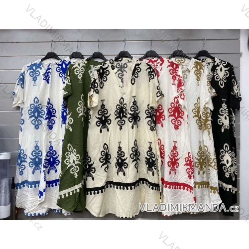 Šaty boho krátky rukáv dámske (S/M/L ONE SIZE) TALIANSKA MÓDA IMWGS24085