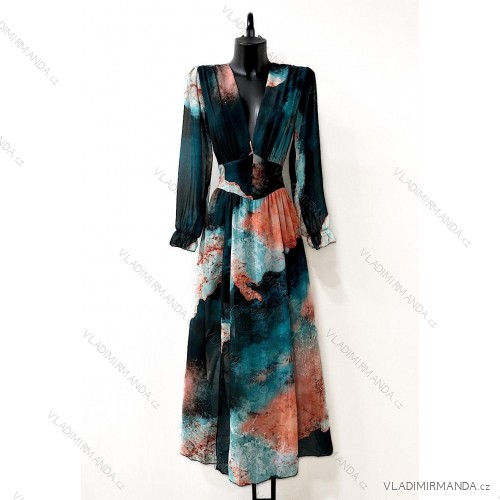 Women's Long Sleeve Summer Dress (S/M ONE SIZE) ITALIAN FASHION IMPES238990 black S / M