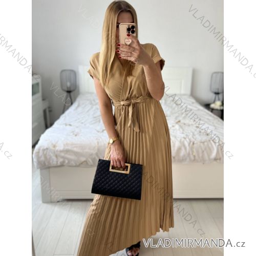Shirt extended 3/4 long sleeve women's (L/XL/2XL ONE SIZE) ITALIAN FASHION IM423025 S / M béžová mandlová