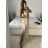 Women's Long Chiffon Short Sleeve Dress (S/M ONE SIZE) ITALIAN FASHION IMWGM23456 S / M Light blue