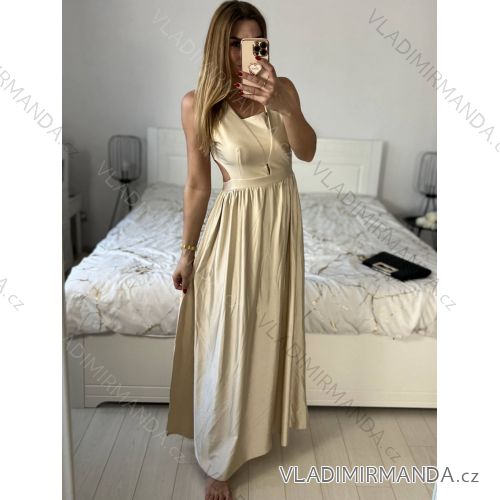 Women's Long Chiffon Short Sleeve Dress (S/M ONE SIZE) ITALIAN FASHION IMWGM23456
