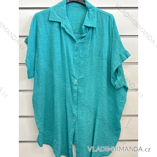 Damen-Tunika mit kurzen Ärmeln in Übergröße (Einheitsgröße S/M) ITALIAN FASHION IMPSH2322161