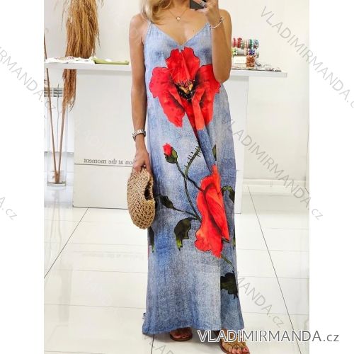 Šaty dlhé na ramienka dámske nadrozmer (42/44/46 ONE SIZE) TALIANSKA MÓDA IMWGS24105