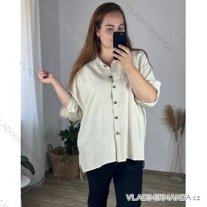 Košile dlouhý rukáv dámská nadrozměr (58/60 ONE SIZE) ITALSKá MÓDA IMC24KNOK