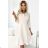 286-7 SANDY Flared shirt dress with a belt - beige