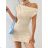 Satin Women's Long Summer Strapless Dress (S / M / L ONE SIZE) ITALIAN FASHION IMM22694
