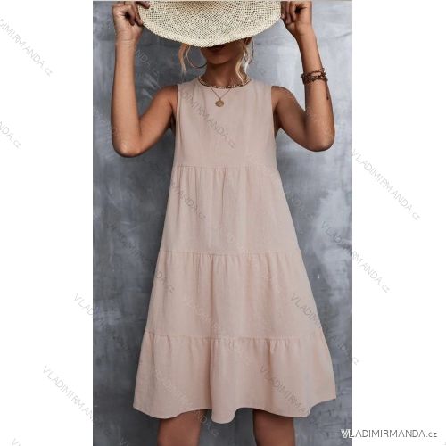 Langes Chiffon-Kurzarmkleid für Damen (S/M ONE SIZE) ITALIAN FASHION IMWGM23456