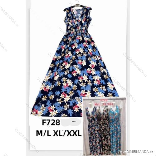 Šaty dlouhé letní na ramínka  dámské (M/L, XL/2XL) polská moda HKW24F728
