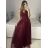 Women's Strapless Long Party Dress (S/M ONE SIZE) ITALIAN FASHION IMPSH2360055 purple S / M
