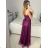 Women's Strapless Long Party Dress (S/M ONE SIZE) ITALIAN FASHION IMPSH2360055 purple S / M