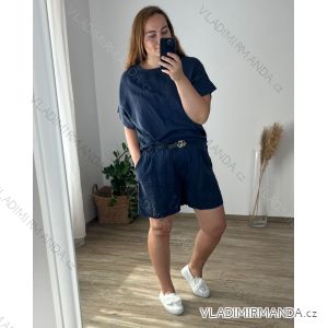 Souprava letní tunika a kraťasy dámská nadrozměr (54/56 ONE SIZE) ITALSKÁ MÓDA IMWEC24057/DR