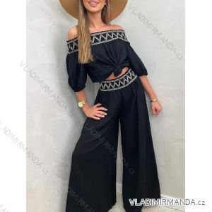 Souprava letní kalhoty a top 3/4 dlouhý rukáv dámská (S/M/L ONE SIZE) ITALSKÁ MÓDA IMWCN24058