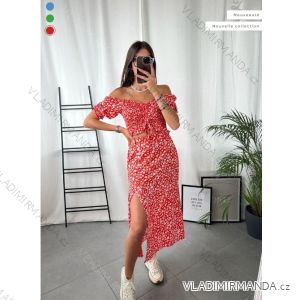 Women's Long Chiffon Short Sleeve Dress (S/M ONE SIZE) ITALIAN FASHION IMWGS231048