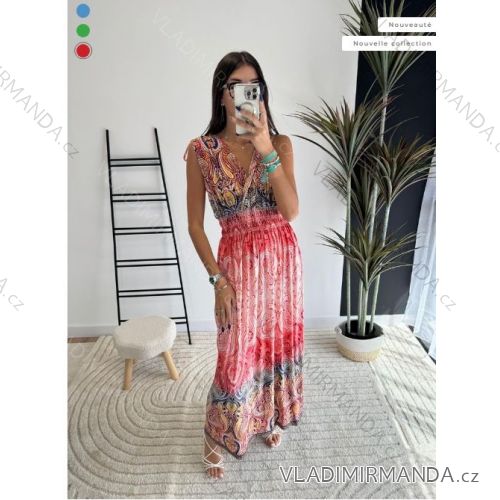 Women's Long Chiffon Short Sleeve Dress (S/M ONE SIZE) ITALIAN FASHION IMWGS231048