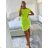 Šaty sportovní neon krátký rukáv dámské (XS/S/M ONE SIZE) ITALSKÁ MÓDA IMM24M64297