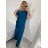 Souprava letní tunika a kalhoty dámská (S/M/L ONE SIZE) ITALSKÁ MÓDA IM424200/DU -   modrá petrolejová -   M/L