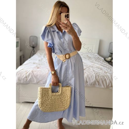 Women's sleeveless linen dress for women (UNI SM) ITALIAN FASHION IMM20249
