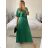 Langes Chiffon-Kurzarmkleid für Damen (S/M ONE SIZE) ITALIAN FASHION IMWGS231048 -   hellblau -   S / M