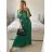 Langes Chiffon-Kurzarmkleid für Damen (S/M ONE SIZE) ITALIAN FASHION IMWGS231048 -   hellblau -   S / M