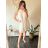 Damen Langarm Hoodie Kleid (S / M ONE SIZE) ITALIAN FASHION IMWA216095 weiß S / M