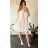 Damen Langarm Hoodie Kleid (S / M ONE SIZE) ITALIAN FASHION IMWA216095 weiß S / M
