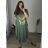 Šaty maxi dlouhé oversize volnočasové krátký rukáv dámské viskoza nadrozměr Lapač Snů (2XL/3XL ONE SIZE) ITALSKÁ MÓDA IMD22450