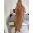 Women's Long Sleeve Hoodie Dress (S / M ONE SIZE) ITALIAN FASHION IMWA216095 M / L Brown