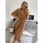 Women's Long Sleeve Hoodie Dress (S / M ONE SIZE) ITALIAN FASHION IMWA216095 M / L Brown