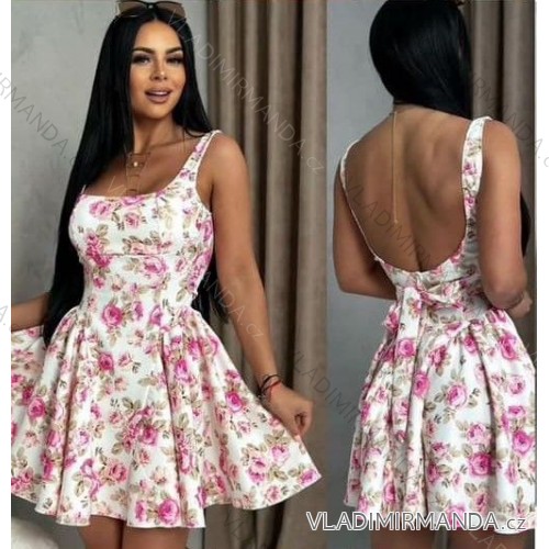 Šaty krátke letné na ramienka dámske (S/M/L ONE SIZE) TALIANSKA MÓDA IMM24M32983A/DUR -   biela -   M / L