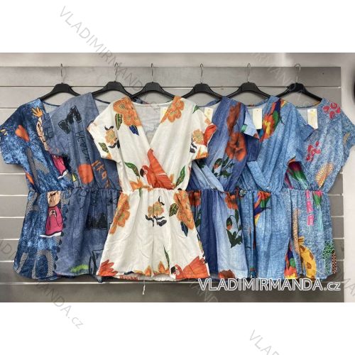 Overal krátký letní  krátký rukáv dámský (S/M/L ONE SIZE) ITALSKÁ MÓDA IMWGS24532