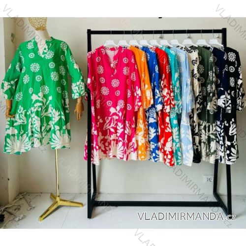 Šaty letné 3/4 rukáv dámske (S/M ONE SIZE) TALIANSKA MÓDA IMPEM241355