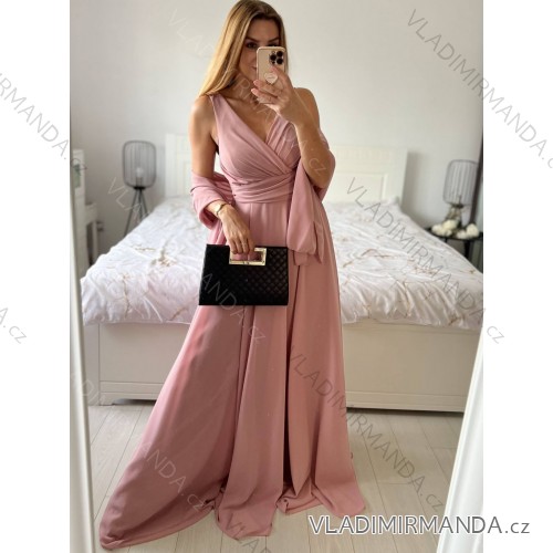 Women's Long Elegant Party Sleeveless Dress (S/M ONE SIZE) ITALIAN FASHION IMPBB2480872bl -   růžová starorůžová -   S / M
