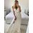 Women's Long Chiffon Short Sleeve Dress (S/M ONE SIZE) ITALIAN FASHION IMWGS231048 -   béžová smetanová -   S / M