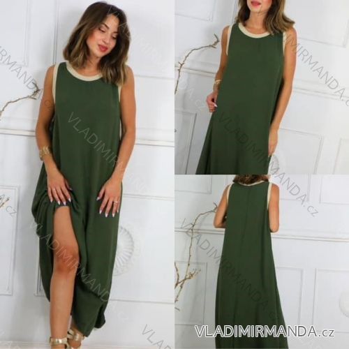 Šaty dlhé volnočasové na ramienka dámske (S/M ONE SIZE) TALIANSKA MÓDA IMM24M55379