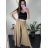 Kalhoty letní háremky dlouhé dámské (S/M/L ONE SIZE) ITALSKÁ MÓDA IMD24199/DUR hnědá camel S/M