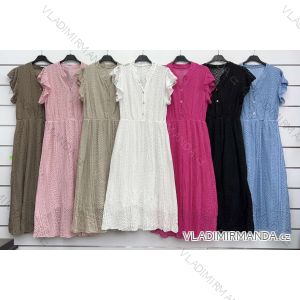 Women's Long Chiffon Short Sleeve Dress (S/M ONE SIZE) ITALIAN FASHION IMWGS231048