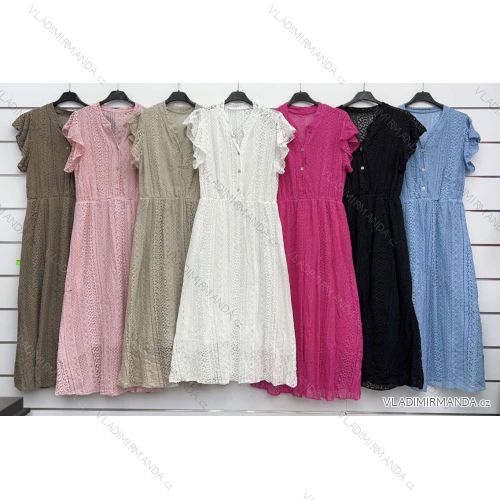 Women's Long Chiffon Short Sleeve Dress (S/M ONE SIZE) ITALIAN FASHION IMWGS231048
