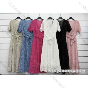 Women's Long Chiffon Short Sleeve Dress (S/M ONE SIZE) ITALIAN FASHION IMWGS231048
