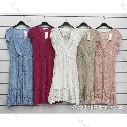 Women's Long Chiffon Short Sleeve Dress (S/M ONE SIZE) ITALIAN FASHION IMWGS231048