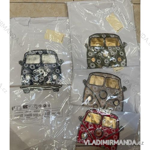 Tričko krátký rukáv dámské (S/M ONE SIZE) ITALSKÁ MÓDA IMM24M252-2/DUR