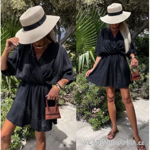 Women's Long Chiffon Short Sleeve Dress (S/M ONE SIZE) ITALIAN FASHION IMWGS231048