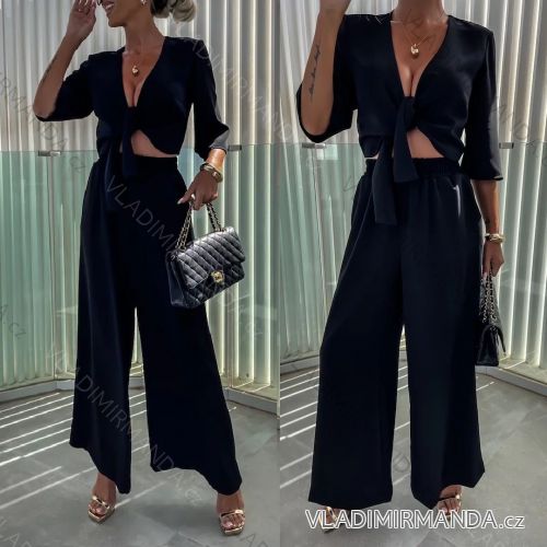 Souprava letní tunika dlouhý rukáv a kalhoty dámská (S/M/L ONE SIZE) ITALSKÁ MÓDA IMWCH24624