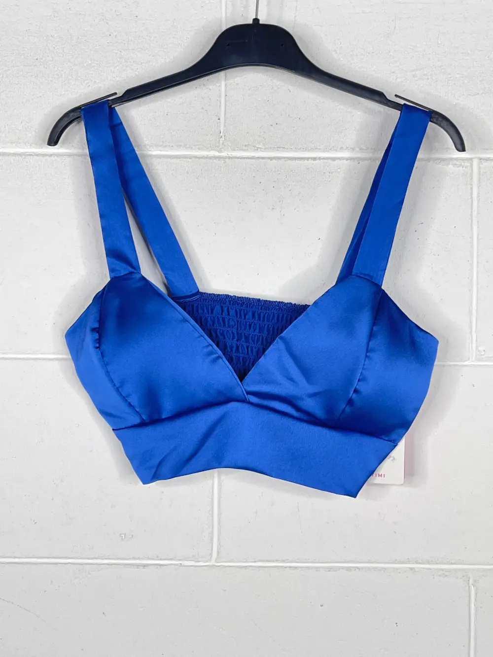 Top croptop na ramínka dámský (XS/S/M ONE SIZE) ITALSKÁ MÓDA IMPBB24B10977 modrá královská S/M