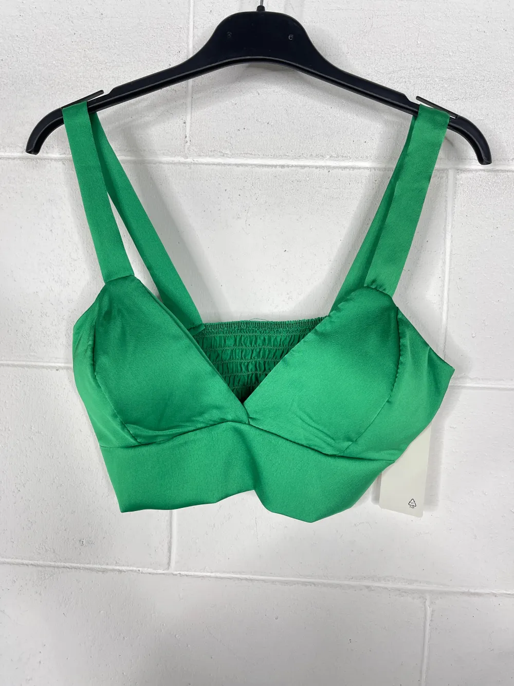 Women's strapless crop top (S/M ONE SIZE) ITALIAN FASHION IMPBB23B10977 green S / M