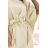 287-28 SOFIA Butterfly dress with a binding at the waist - beige